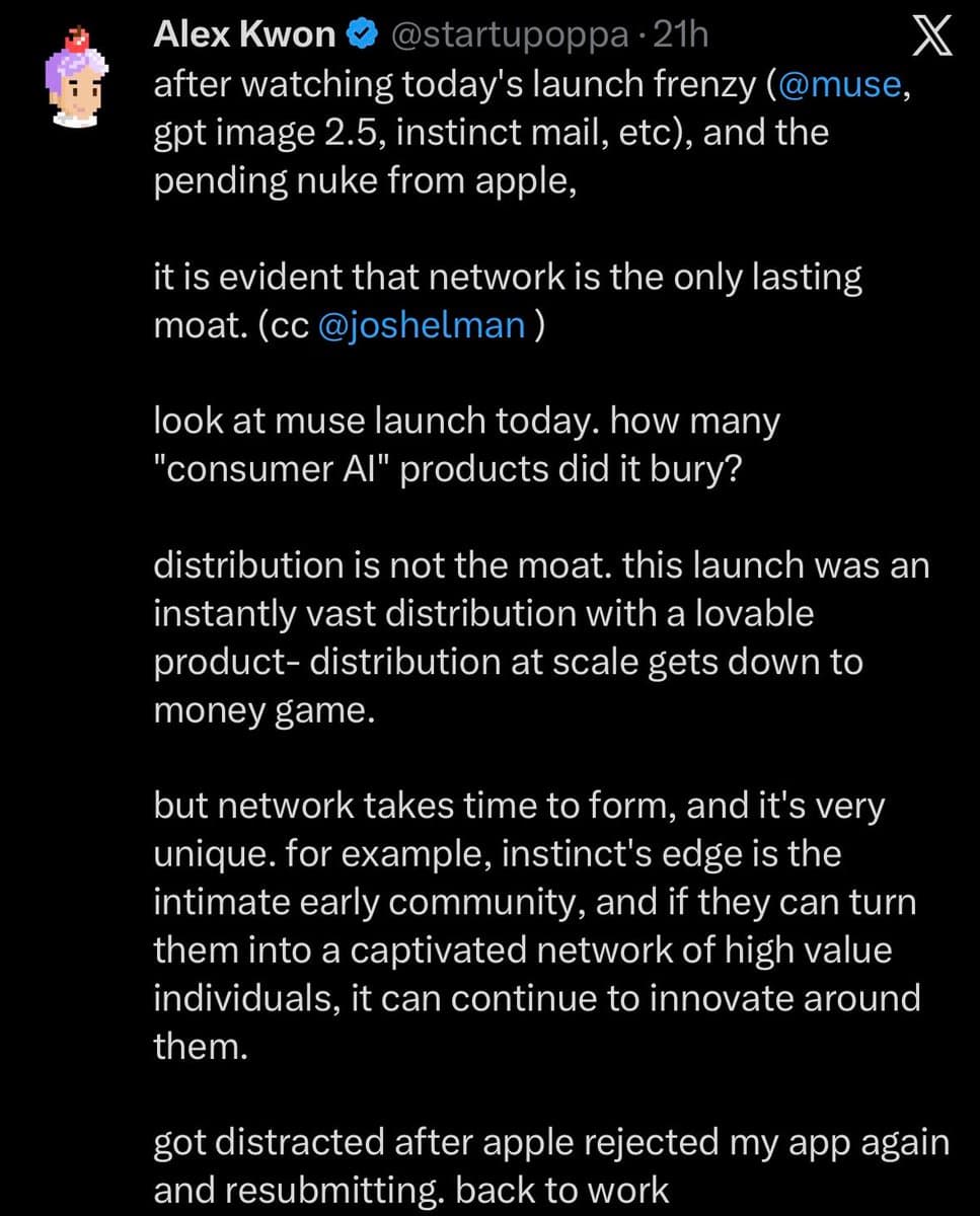 Screenshot posted by Alex Kwon