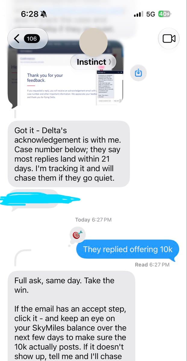 Screenshot posted by Gil